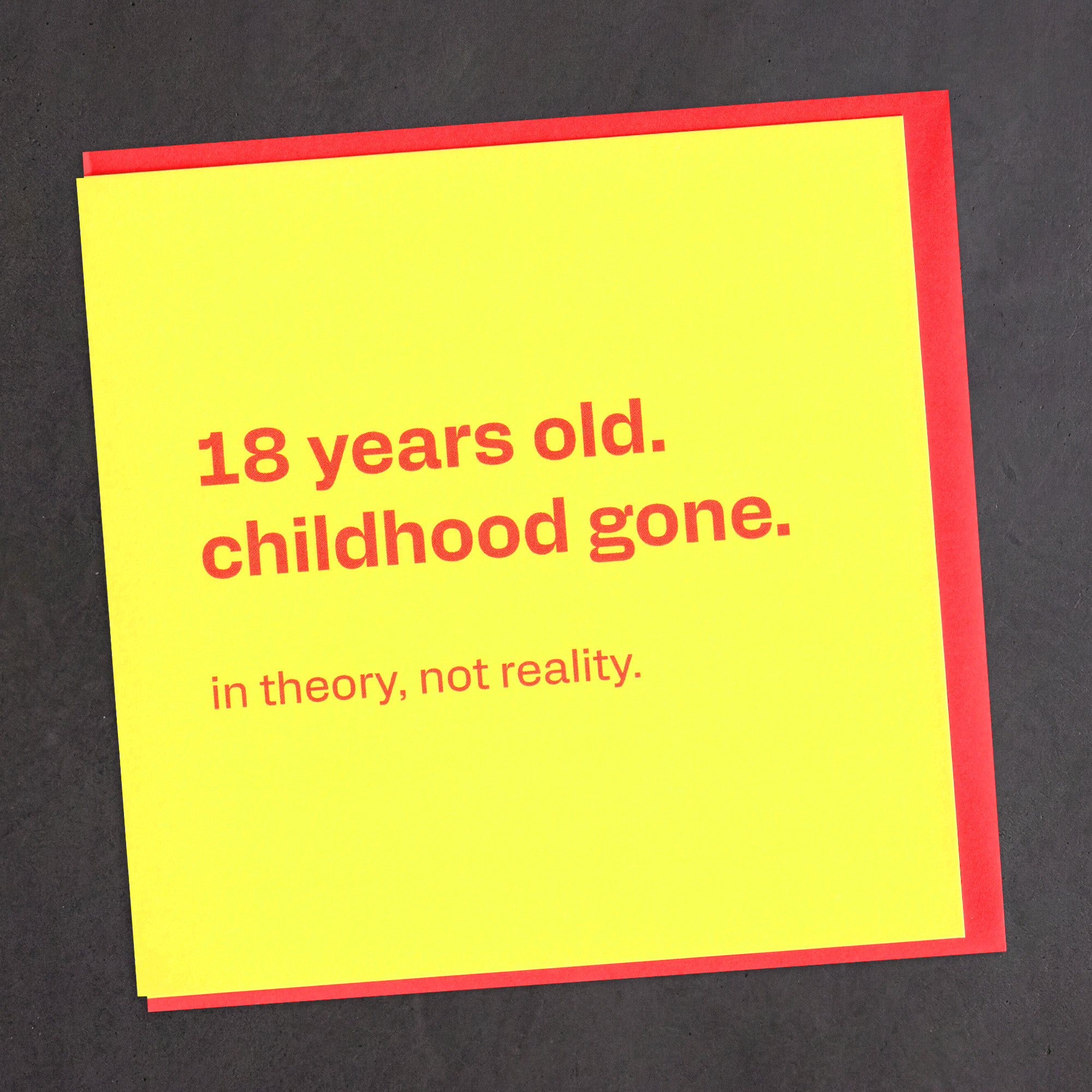 Eighteen - Funny 18th Birthday Card, in a real setting.