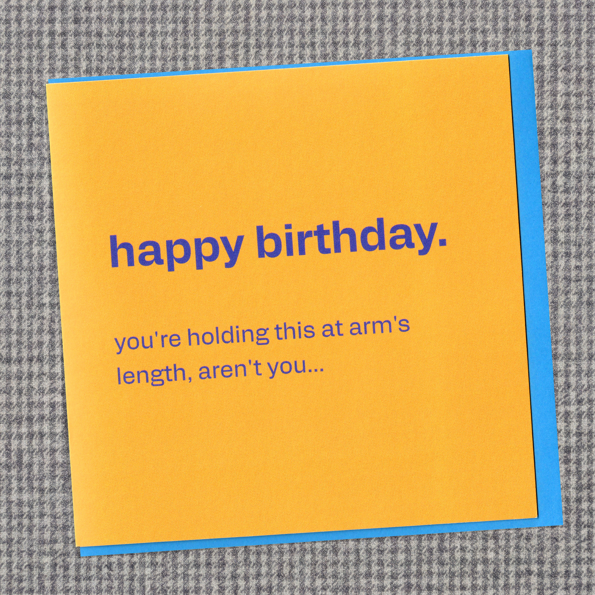Birthday Card - Funny Reading Glasses Card, in a real setting.